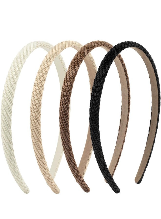 Ceemiaa Thin Knitted Headbands for Women - Solid Color Non-Slip Hair Bands, Stylish Accessories for Girls（4-Pack ） - Image 1